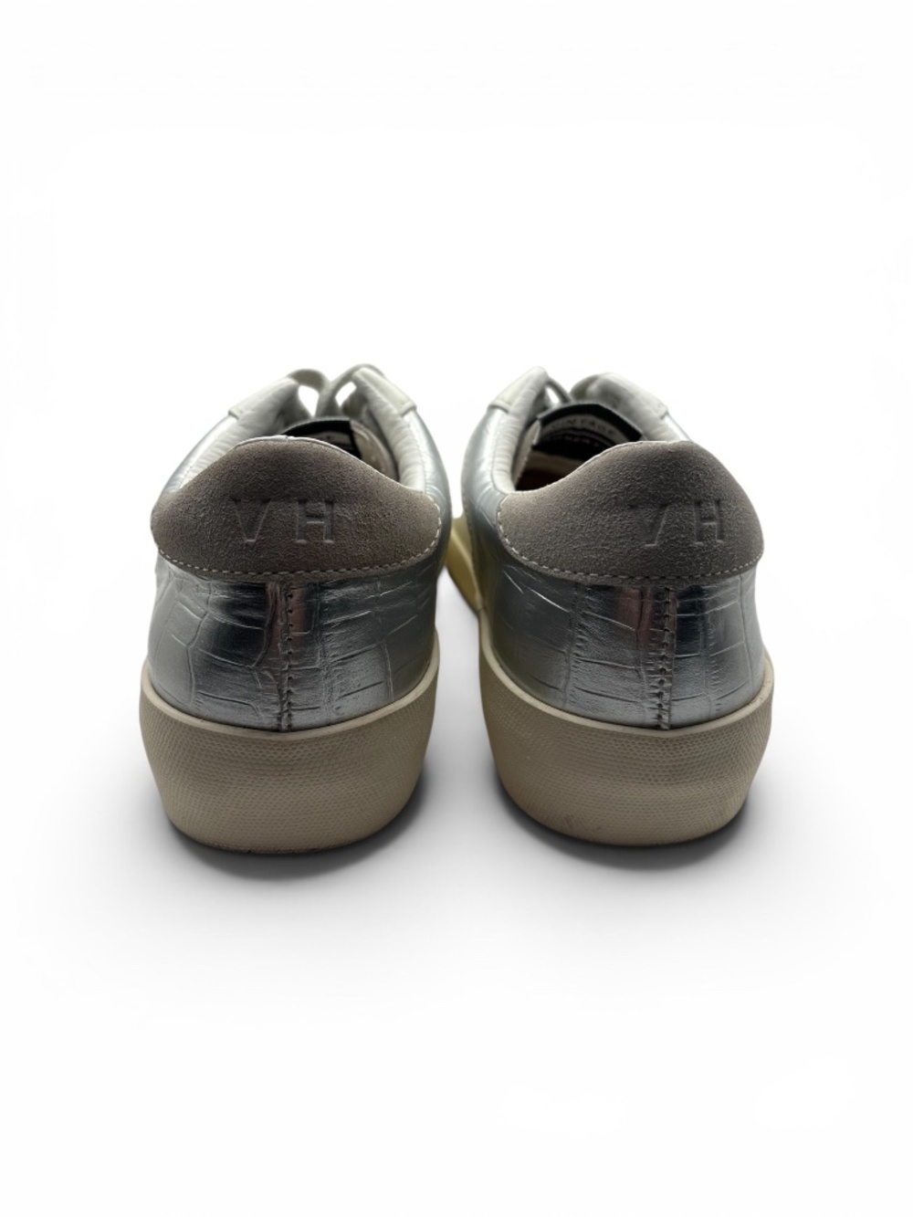Vintage Havana Kenna Sneaker Womens metallic Silver Star White Leather - Picture 7 of 8